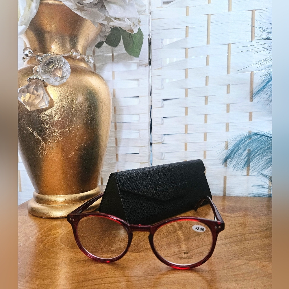 Prive Revaux Maestro Cherry Red Blue Light Filtering Reading Glasses +2.50
